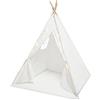 ARBGO Tenda per bambini, tenda con luce, tenda per bambini, per interni ed esterni, tenda da gioco con imbottitura, pieghevole, con catena luminosa, traspirante, in cotone e canapa (bianco)