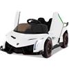 GYMAX Auto Elettrica Lamborghini, Macchina Giocattolo a Trazione Integrale con Telecomando, Luci LED, Funzione USB & MP3, Veicolo per Bambini 3-8 Anni, Velocità 3-6 KM/H (Bianco)