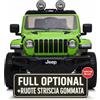 TOYSCAR Macchina Elettrica Per Bambini Jeep Wrangler Rubicon Full Optional CON TAPPETINI Auto Elettrica Per Bambini Telecomandata 2 posti Sedile In Pelle Porte Apribili Doppio Motore Elettrico 12V TOYSCAR