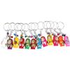 SUPVOX 12pcs Portachiavi Bambola di nidificazione Creativa Portachiavi Bambole Russe in Legno con Campana 3 4 x 1 7 x 1 7 cm Bambole Russe in Legno (Modello Casuale)