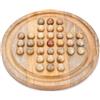 Ajuny Solitario in Legno Fatto a Mano da 27 cm con Pioli in Legno - Gioco Peg Solitaire Classico, Rompicapo Strategico Educativo, Puzzle da Tavolo Decorativo per Bambini e Adulti