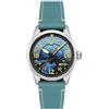 AVI-8 Spitfire Peanuts AV-4150 Orologio da uomo, 42 mm, Snoopy Flying Ace, automatico, edizione limitata, cinturino in pelle, azzurro, cinghia
