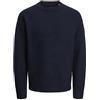 JACK & JONES Maglione da Uomo con Scollo Rotondo, Tinta Unita, con Scollo Rotondo, Nero, XS