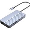 Akfldms Dock di Espansione 4K 10 In 1 per Telefoni Cellulari, Laptop per Console di Gioco Steam Adattatore HDTV Dock di Espansione di Tipo C