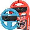 Orzly Volanti Compatibili con Nintendo Switch 2 (Console 2025) Confezione Doppia, Accessori Volante da Corsa per Controller Joy-Con e Giochi di Corse MarioKart (1 Rosso, 1 Blu) Confezione Regalo