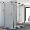Idralite Box Doccia 3 lati 70x140x70 CM H185 trasparente mod. Replay Trio 2 Ante