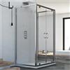 Idralite Box Doccia 3 lati 70x120x70 CM H185 trasparente mod. Sintesi Trio 2 Ante