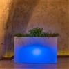Tekcnoplast Vaso Fioriera Flowerpot In Resina Rettangolare 80x35 CM Luce Azzurra