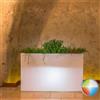 Tekcnoplast Vaso Fioriera Flowerpot In Resina Rettangolare 80x35 CM Led Multicolor