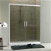 Forte Porta Doccia Nicchia in PVC 150 CM H 200 Vetro Trasparente Profilo Bianco mod. Star 2 Ante