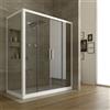 Forte Box Doccia 80x140 CM H 200 Vetro Trasparente Profilo Bianco mod. Star 2 Ante