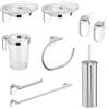 Metaform Set accessori bagno kit completo Zero Cromo 8 pezzi in Acciaio Cromato e ABS