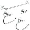 Metaform Set accessori bagno kit completo One Cromo 4 pezzi in Acciaio Cromato