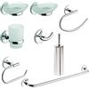 Metaform Set accessori bagno kit completo One Cromo 8 pezzi in Acciaio Cromato