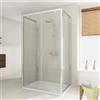 Idralite Box Doccia 3 lati 80x130x80 CM H198 trasparente mod. Cristal Trio 2 Ante