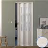 Forte Porta a Soffietto da Interno in PVC Pino Sbiancato Vetro Satinato 88,5x214 cm mod. Luciana