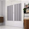 Forte Porta Doccia Sopravasca 170 cm in PVC a soffietto con Apertura Centrale H 150 cm colore Bianco mod. Flex