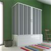 Forte Box Doccia 3 Lati Sopravasca 70x170x70 cm in PVC a soffietto con Apertura Centrale H 150 cm colore Bianco mod. Flex