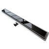 Idralite Canalina di scarico doccia in acciaio inox con cover vetro nero 100 cm mod. Glass