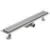 Idralite Canalina di scarico doccia in acciaio inox con griglia a righe 50 cm mod. Stripe