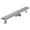 Idralite Canalina di scarico doccia in acciaio inox con griglia a righe 100 cm mod. Stripe