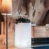 Tekcnoplast Vaso luminoso in resina quadrato 40x40 Led Luce Bianca mod. Cube Top Bright