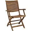 Cosma Sedia pieghevole con braccioli in legno massiccio 55x64x94h cm mod. Riviera
