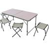 Cosma Set tavolo pieghevole e 4 sgabelli in alluminio e tessuto grigio