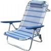 Cosma Spiaggina con braccioli pieghevole regolabile a righe blu in alluminio