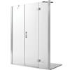 Idralite Porta Doccia 125CM H190 Vetro Trasparente con Easy-Clean mod. Flip Anta + Fisso