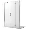 Idralite Porta Doccia 130CM H190 Vetro Trasparente con Easy-Clean mod. Flip Anta + Fisso