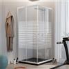 Idralite Box Doccia Bianco Rettangolare 80x100 CM H185 Vetro Serigrafato mod. Blanc