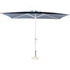 Cosma Ombrellone da giardino 2x3 con telo in poliestere Grigio palo Bianco antivento mod. Poly Eco