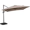 Cosma Ombrellone da giardino 3x3 in alluminio con telo in poliestere Tortora palo Taupe antivento mod. Saturno