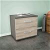 Cosma Comodino a 2 cassetti da 44,4x33x40 cm di colore Grigio e Olmo mod. Ares