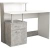 Cosma Scrivania con cassettiera di forma Rettangolare di colore Bianco e Grigio effetto cemento mod. Nasdaq