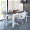 Cosma Tavolo estensibile di forma Rettangolare di colore Bianco e Grigio scuro effetto cemento mod. Gemma