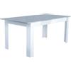 Cosma Tavolo estensibile di forma Rettangolare di colore Bianco e Grigio effetto cemento mod. Gemma
