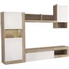 Cosma Parete attrezzata soggiorno di colore Bianco e Rovere chiaro mod. Roomy