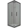 Forte Box doccia angolare scorrevole 80x80 CM H 200 Vetro Trasparente Profilo Antracite mod. Kolors