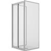 Idralite Box Doccia 3 lati 75x80x75CM H185 Cristallo Trasparente 2 Fissi+Saloon 2 Ante Battente 80 mod. Clint