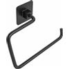 Metaform Porta Asciugamani ad Anello a Parete Nero Opaco in Acciaio Verniciato, leghe metalliche e SAN Mod. Cold Wind Black