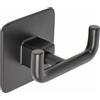 Metaform Appendiabito Doppio a Parete Nero Opaco in Acciaio Verniciato, leghe metalliche e SAN Mod. Cold Wind Black