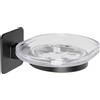 Metaform Porta Sapone a Parete Nero Opaco in Acciaio Verniciato, leghe metalliche e SAN Mod. Cold Wind Black