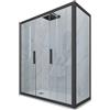 Forte Box doccia 2 ante scorrevoli 80x140 CM H 200 Vetro Trasparente Profilo Antracite mod. Glam Duo