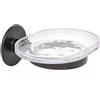 Metaform Porta Sapone a Parete Nero Opaco in Acciaio Verniciato, leghe metalliche, SAN Mod. Wind Black