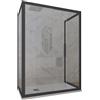 Forte Box doccia 3 lati 80x140x80 CM H 200 Vetro Trasparente Profilo Antracite mod. Deco Trio