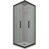 Forte Box doccia angolare scorrevole 90x120 CM H 200 Vetro Trasparente Profilo Nero Matt mod. Kolors