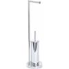 Metaform Piantana WC Porta Rotolo e Porta Scopino Lucido in Acciaio Inox Mod. Smart