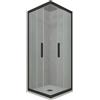 Forte Box doccia angolare scorrevole 75x90 CM H 200 Vetro Trasparente Profilo Nero Matt mod. Kolors